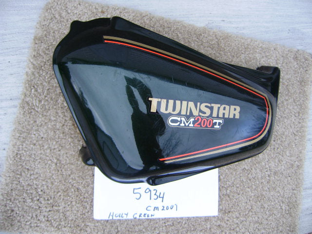 Honda CM200T Candy Holly Green Left Sidecover 83640-419-000 sku 5934