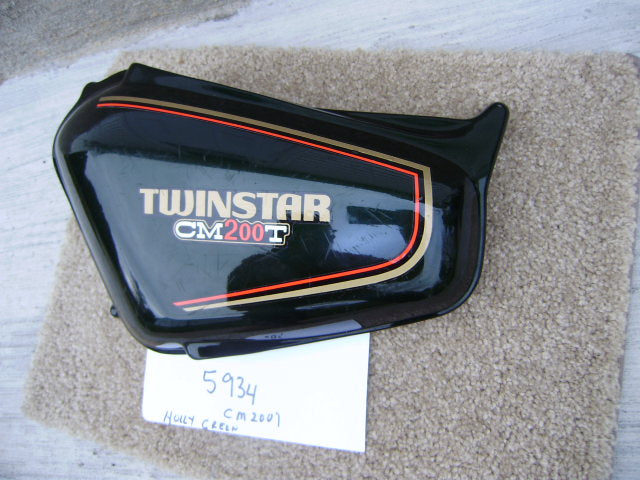 Honda CM200T Candy Holly Green Left Sidecover 83640-419-000 sku 5934
