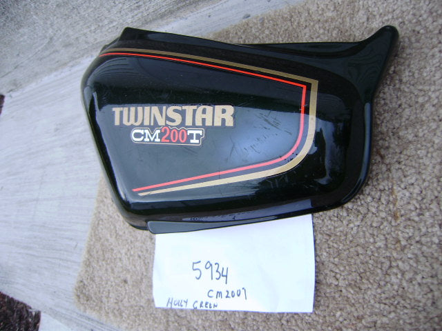Honda CM200T Candy Holly Green Left Sidecover 83640-419-000 sku 5934