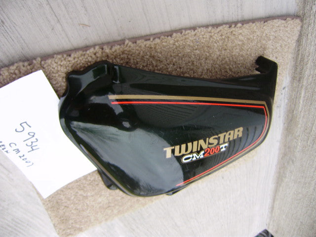 Honda CM200T Candy Holly Green Left Sidecover 83640-419-000 sku 5934