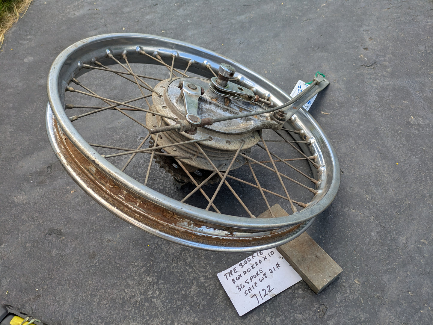 Honda CB175 Rear Rim/sprocket/axle DID 1.60A X18W   my sku 7122