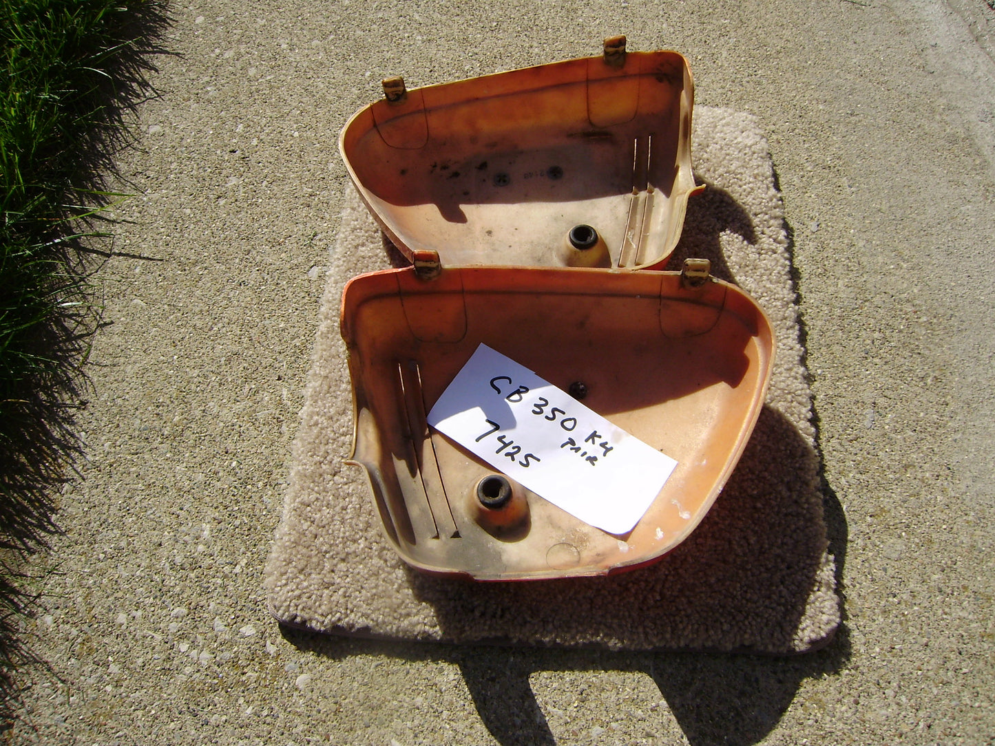 Honda CB350K5 Candy Orange Sidecover Pair sku  7425