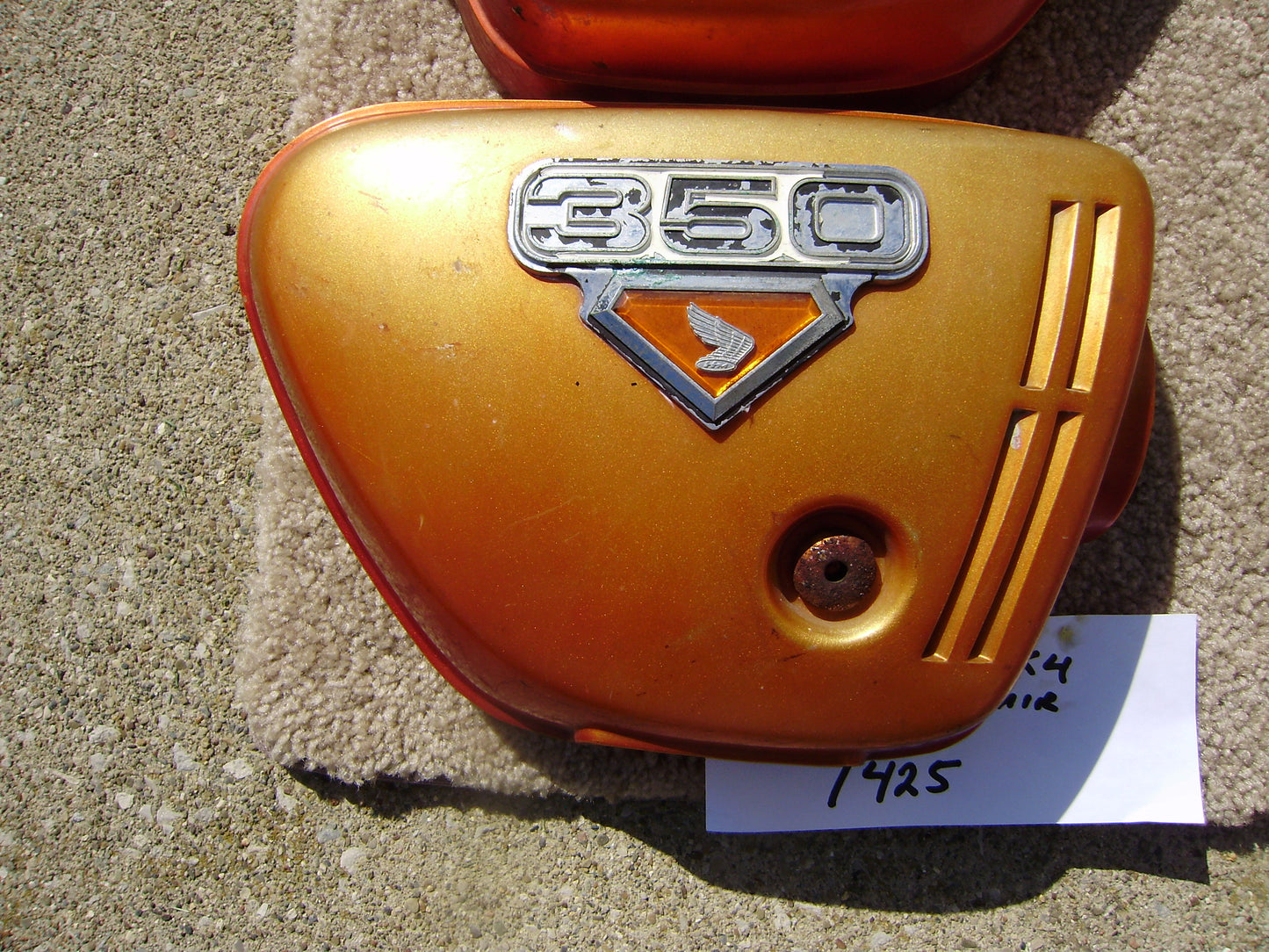 Honda CB350K5 Candy Orange Sidecover Pair sku  7425