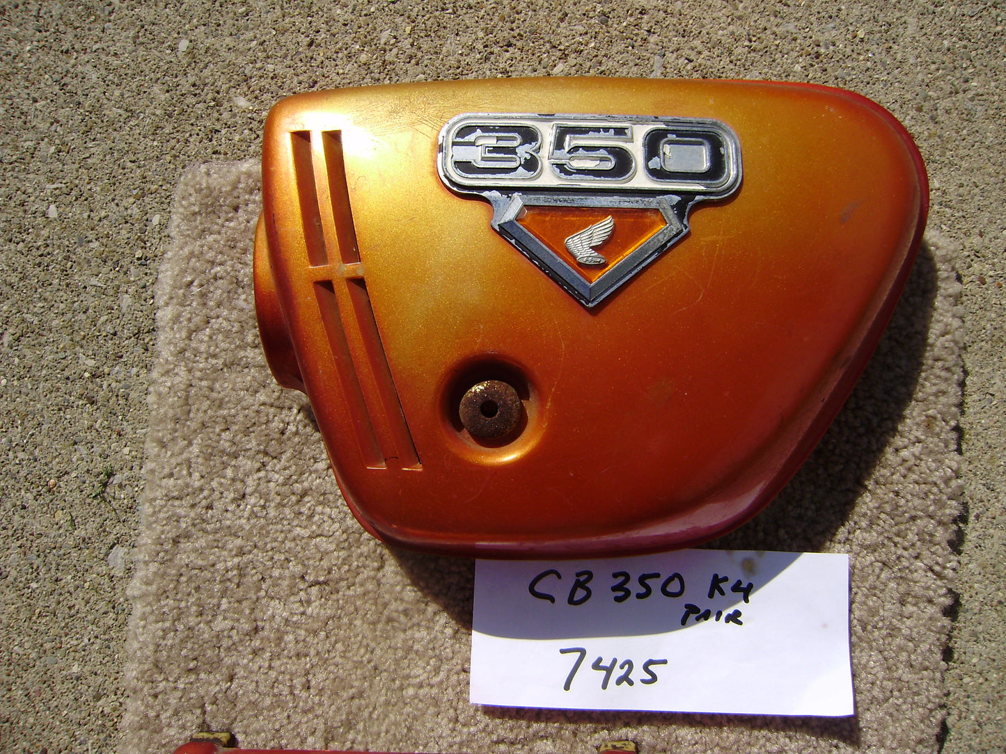 Honda CB350K5 Candy Orange Sidecover Pair sku  7425