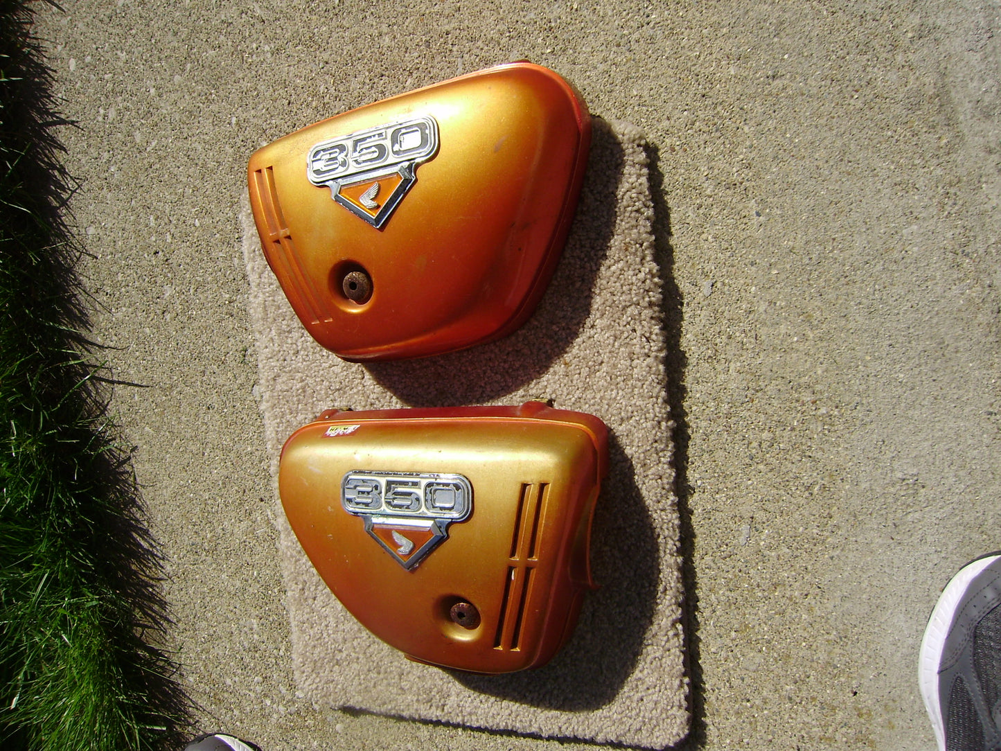 Honda CB350K5 Candy Orange Sidecover Pair sku  7425