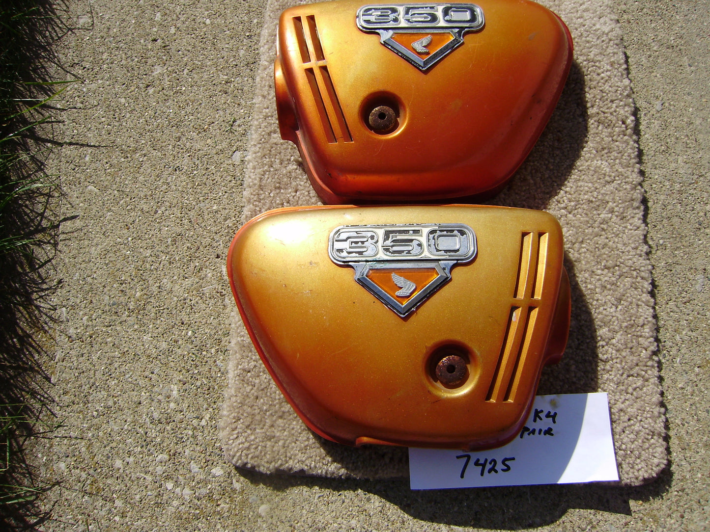 Honda CB350K5 Candy Orange Sidecover Pair sku  7425