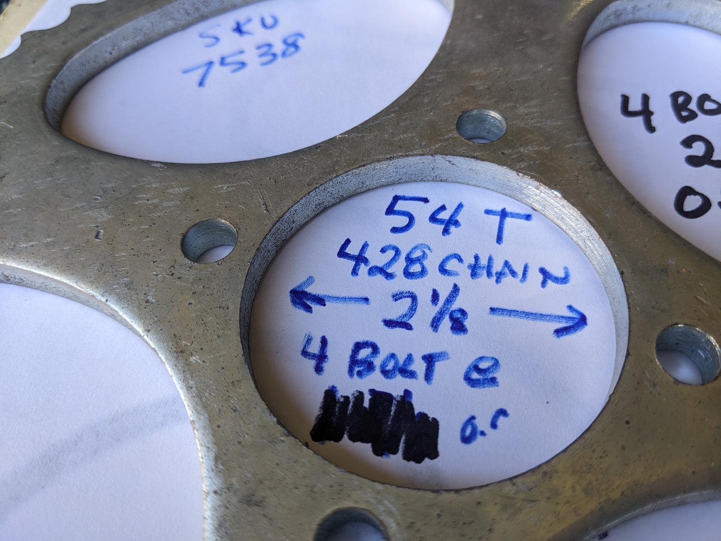 Honda Sprocket 54 Tooth, 428 chain 4 Bolt mounting sku 7538