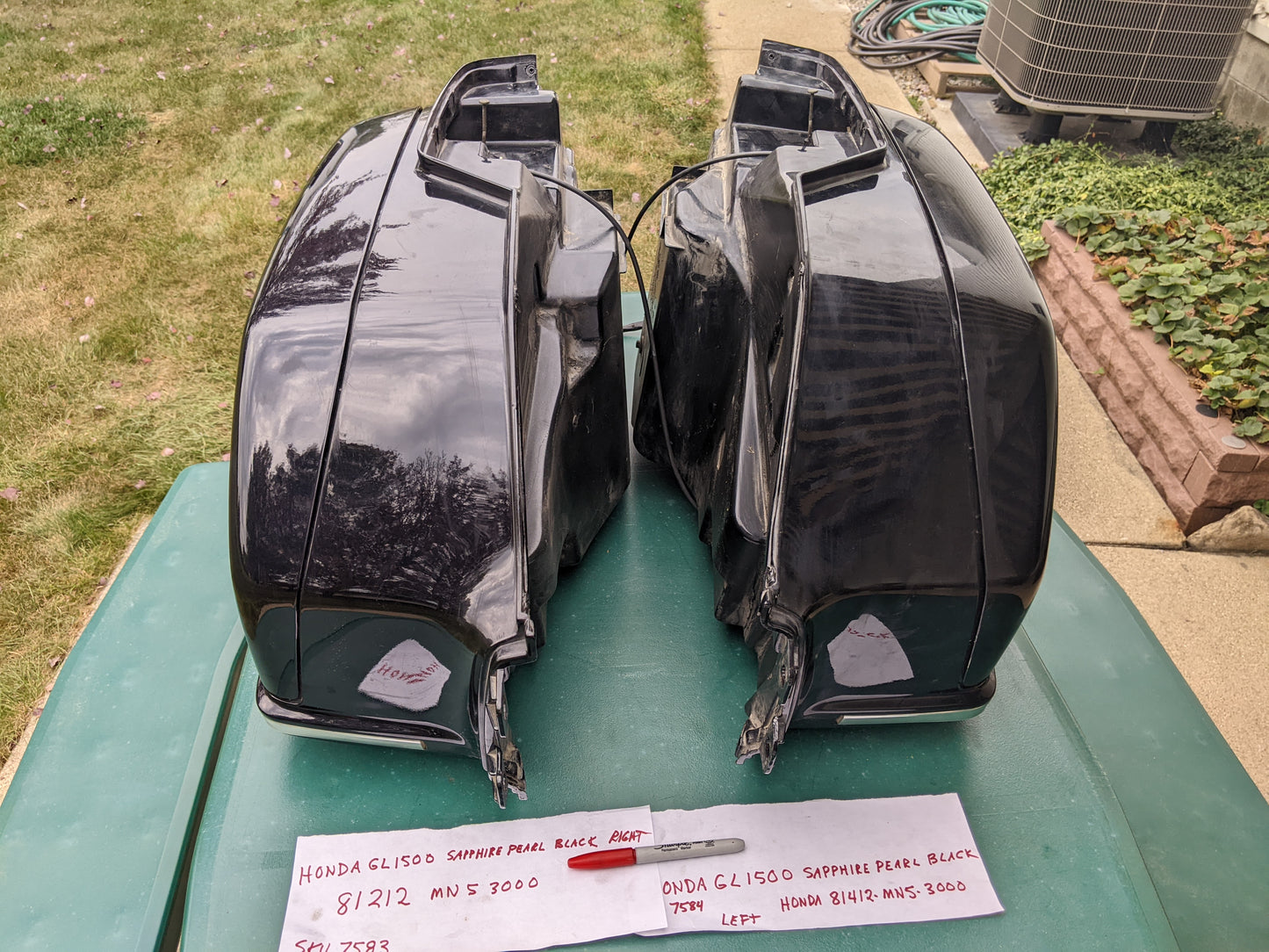 Honda GL1500SE Aspencade Rear Luggage Carriers Left/Right Pair Sapphire Pearl Black  sku 7583