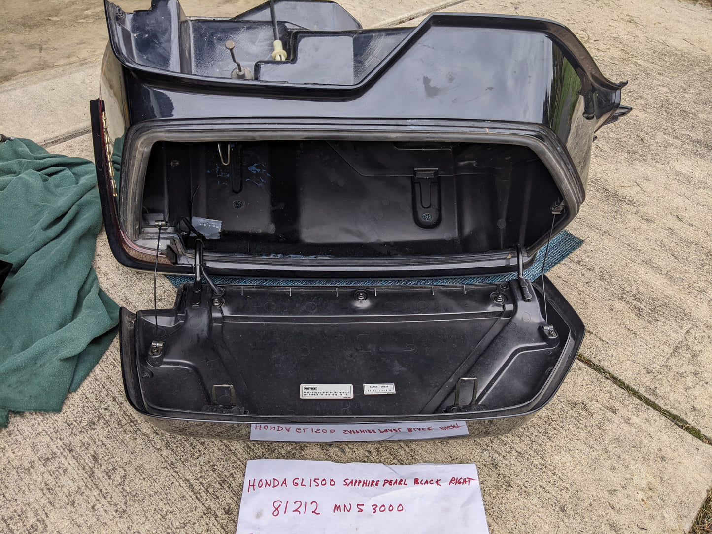 Honda GL1500SE Aspencade Rear Luggage Carriers Left/Right Pair Sapphire Pearl Black  sku 7583