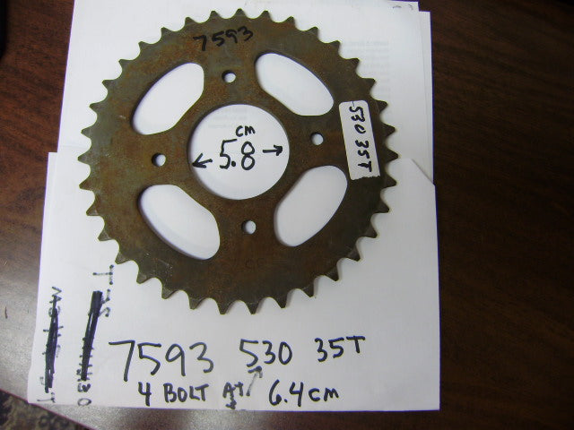 Sprocket 35 Tooth 530 chain Honda CB250K3, CB400T CM400A CB500 Four Yamaha XS400 XS600 sku 7593