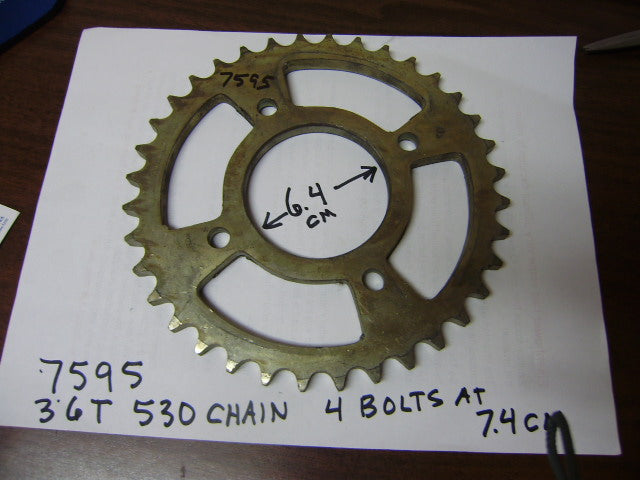 Sprocket 35 Tooth 530 chain Honda CB250K3, CB400T CM400A CB500 Four Yamaha XS400 XS600 sku 7595