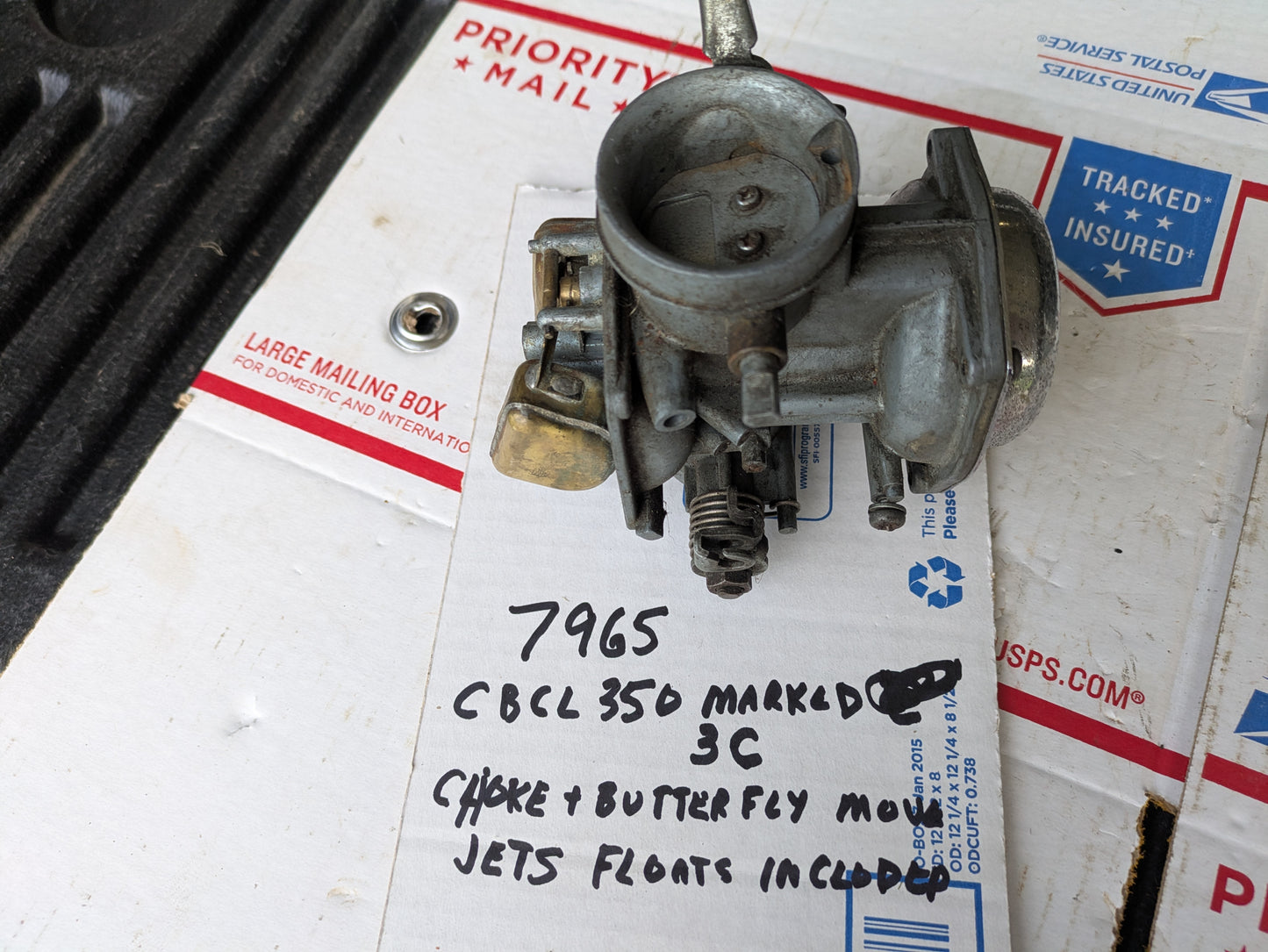 Honda CB350 CL350 OEM Left Carburetor body  sku 7965