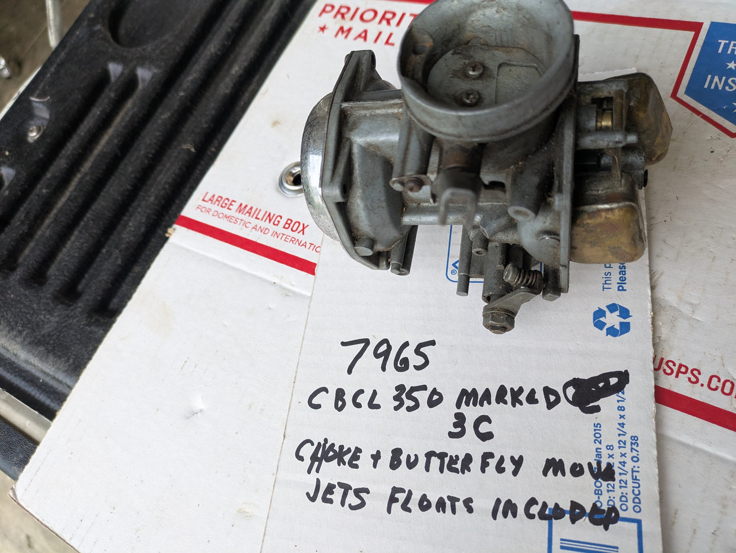 Honda CB350 CL350 OEM Left Carburetor body  sku 7965