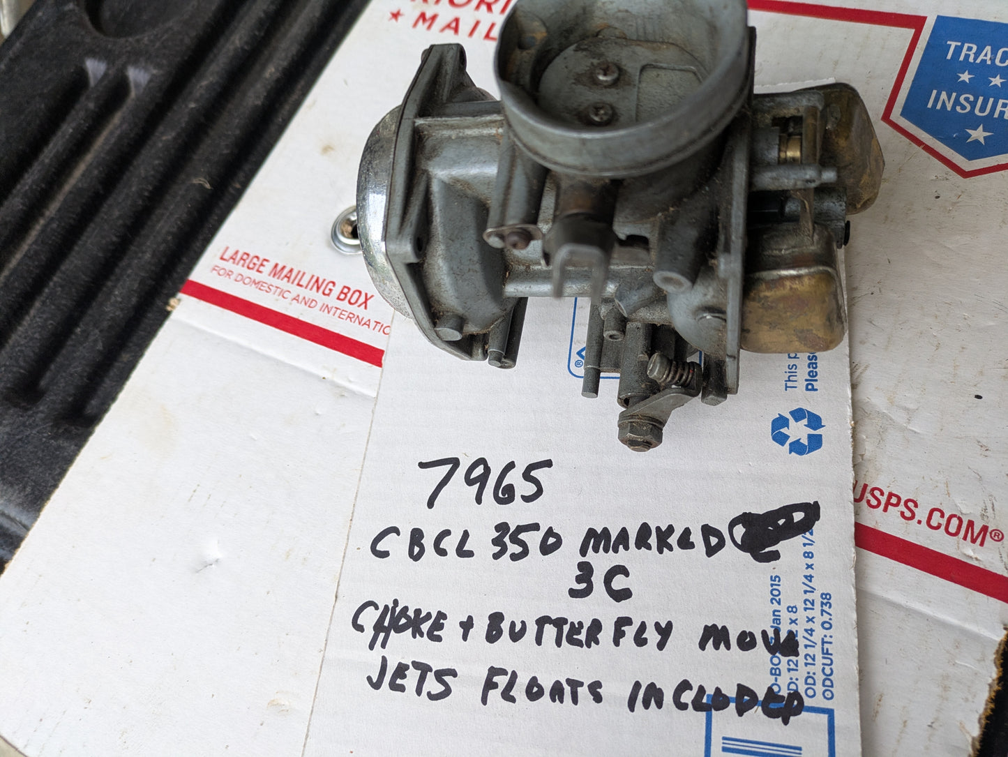Honda CB350 CL350 OEM Left Carburetor body  sku 7965