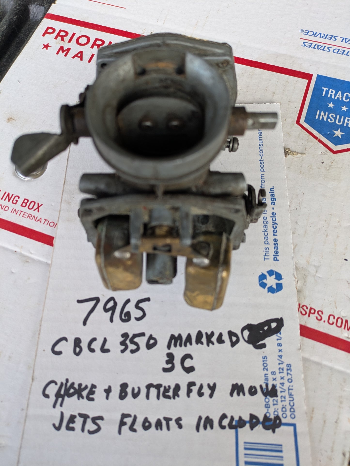 Honda CB350 CL350 OEM Left Carburetor body  sku 7965