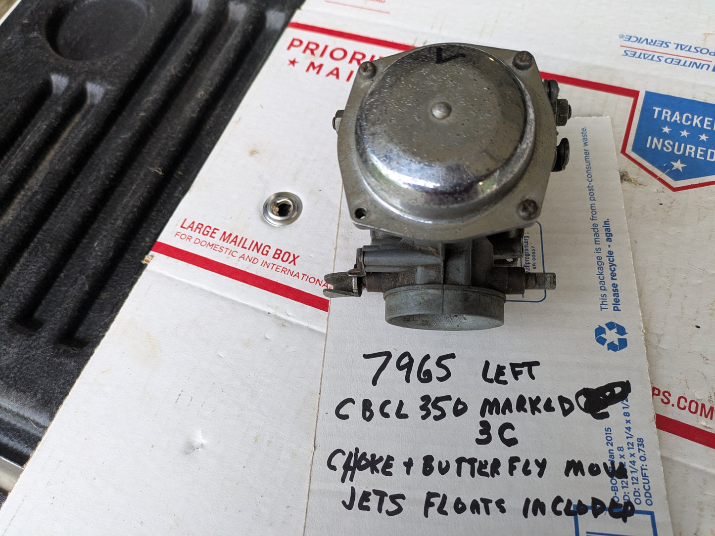 Honda CB350 CL350 OEM Left Carburetor body  sku 7965