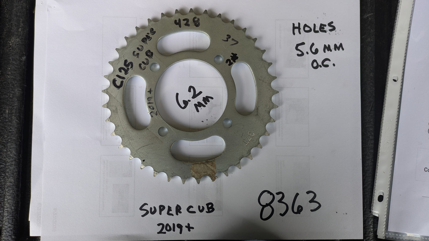 Honda Super Cub Rear Sprocket 428/37 4 bolt sku 8363