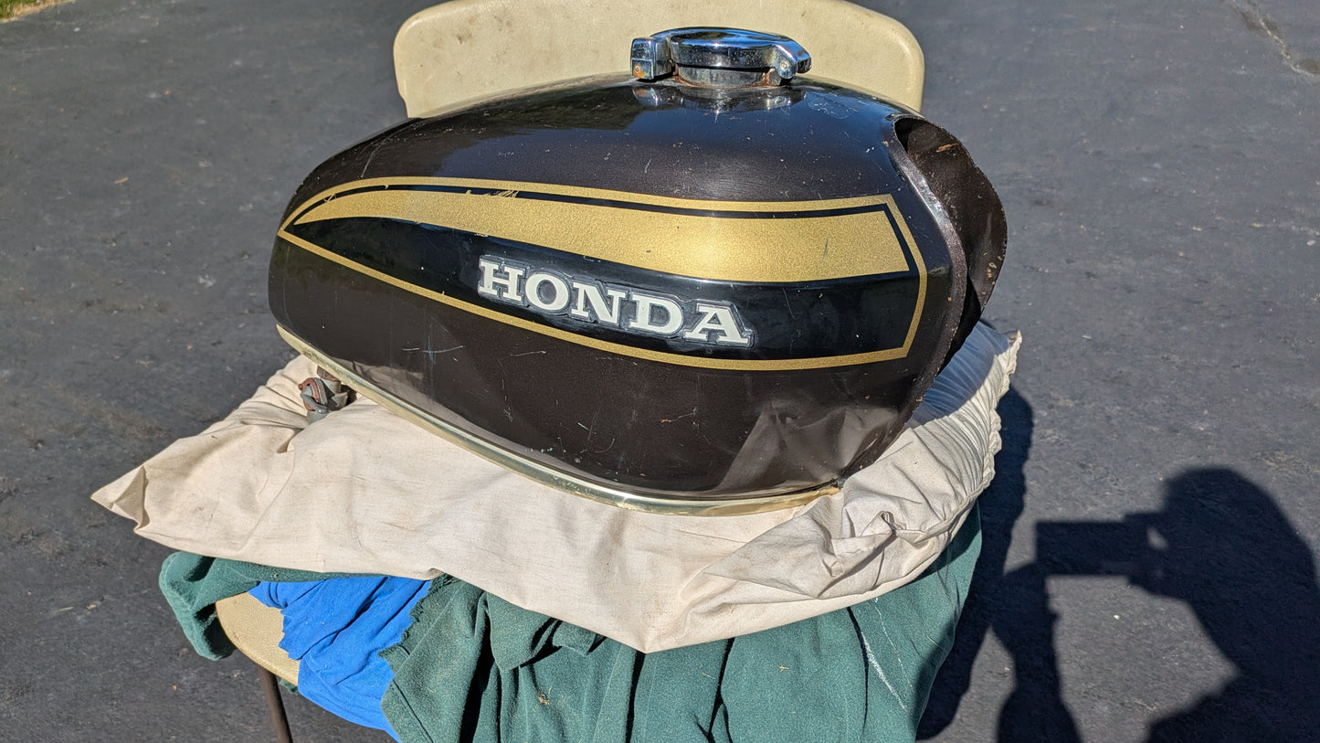 Honda CB450K5 OEM Gas Tank Candy Garnet Brown sku 8127