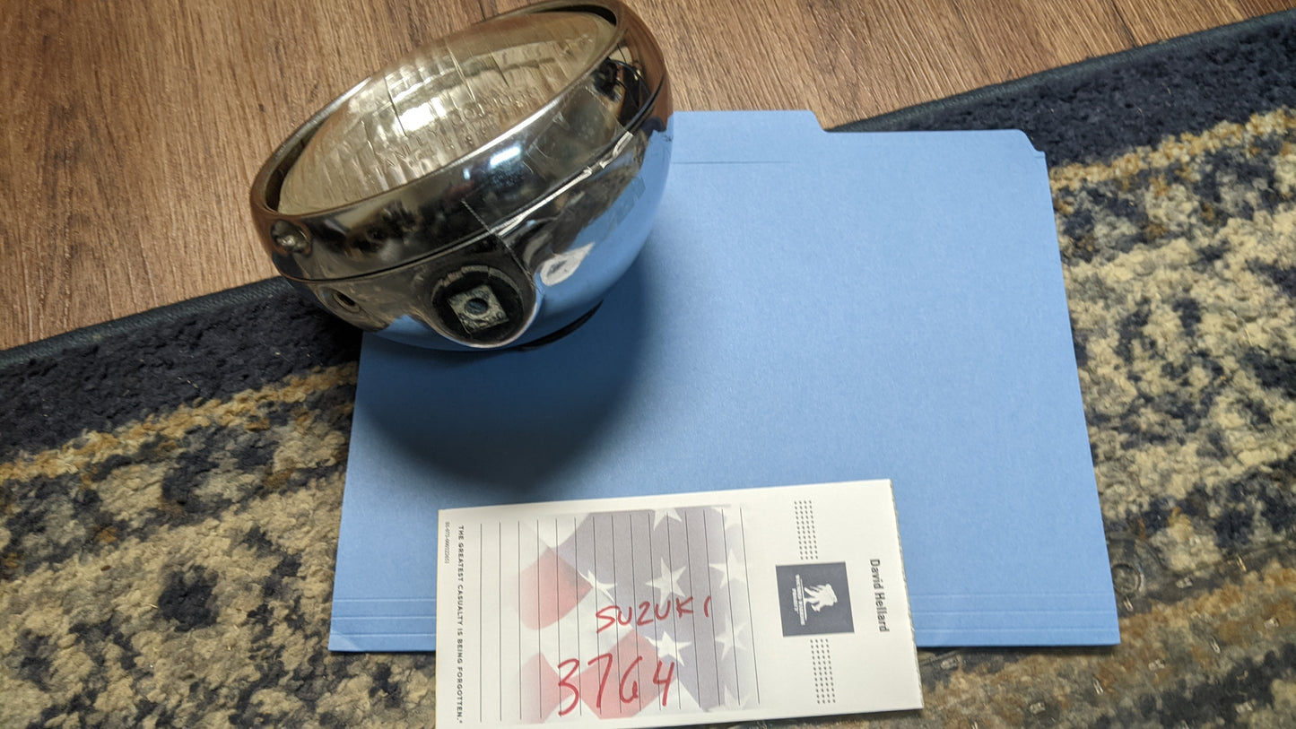 Suzuki  TS90  Non Working Headlight and Chrome Ring my sku 3764