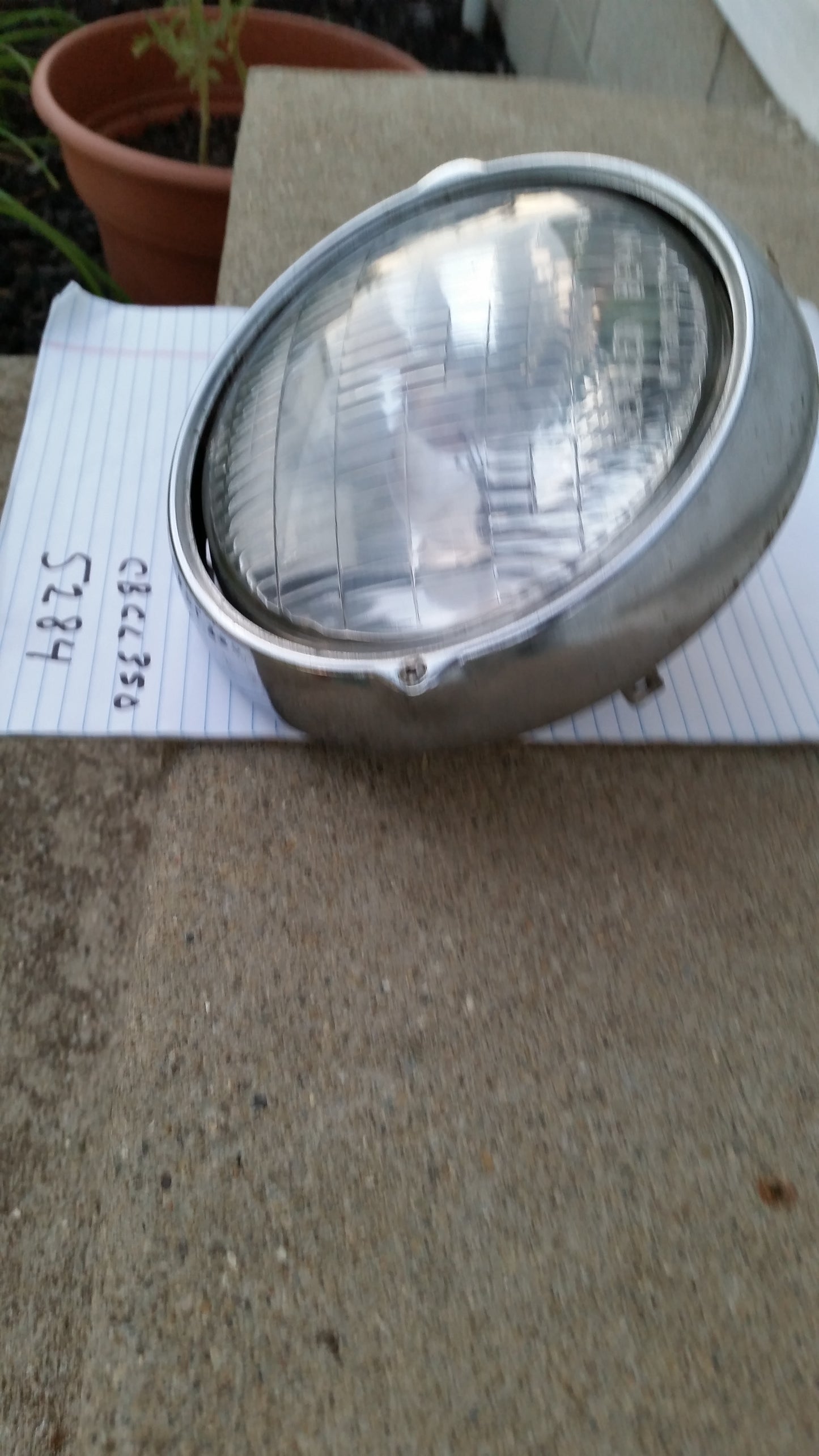 Honda CB350 CL350 Chrome Working Headlight plus ring and all connections sku 5284