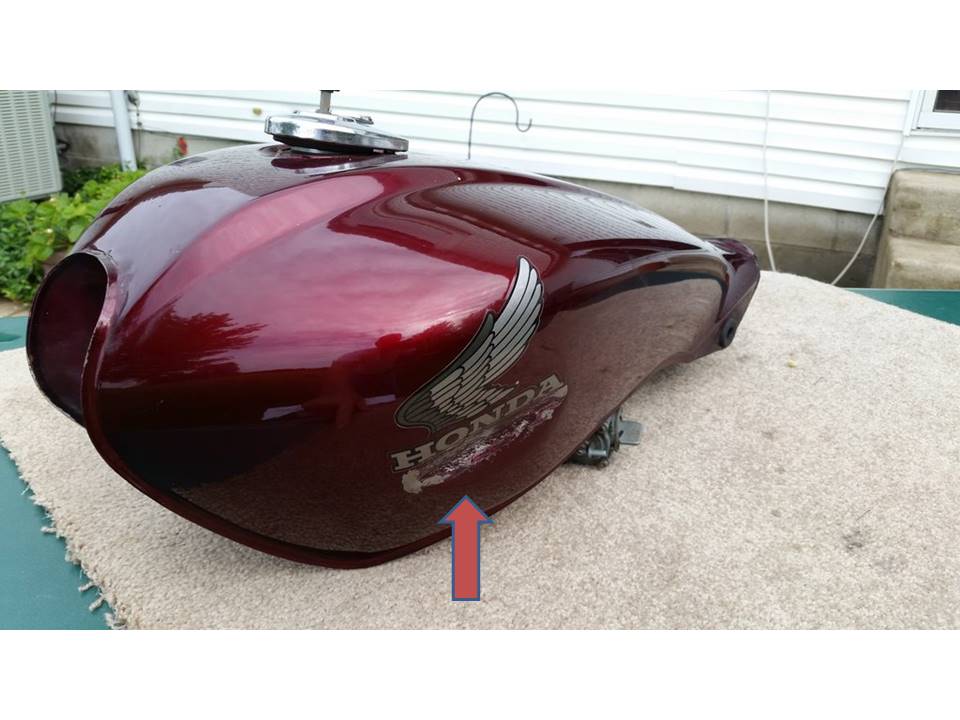 Honda CB650SC 1983 Nighthawk fuel tank Wineberry Red Honda part 175A1-ME5-010ZB sku 5716