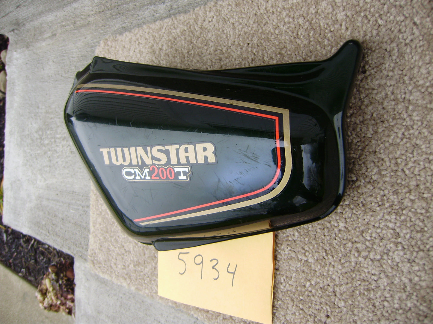 Honda CM200T Candy Holly Green Left Sidecover 83640-419-000 sku 5934