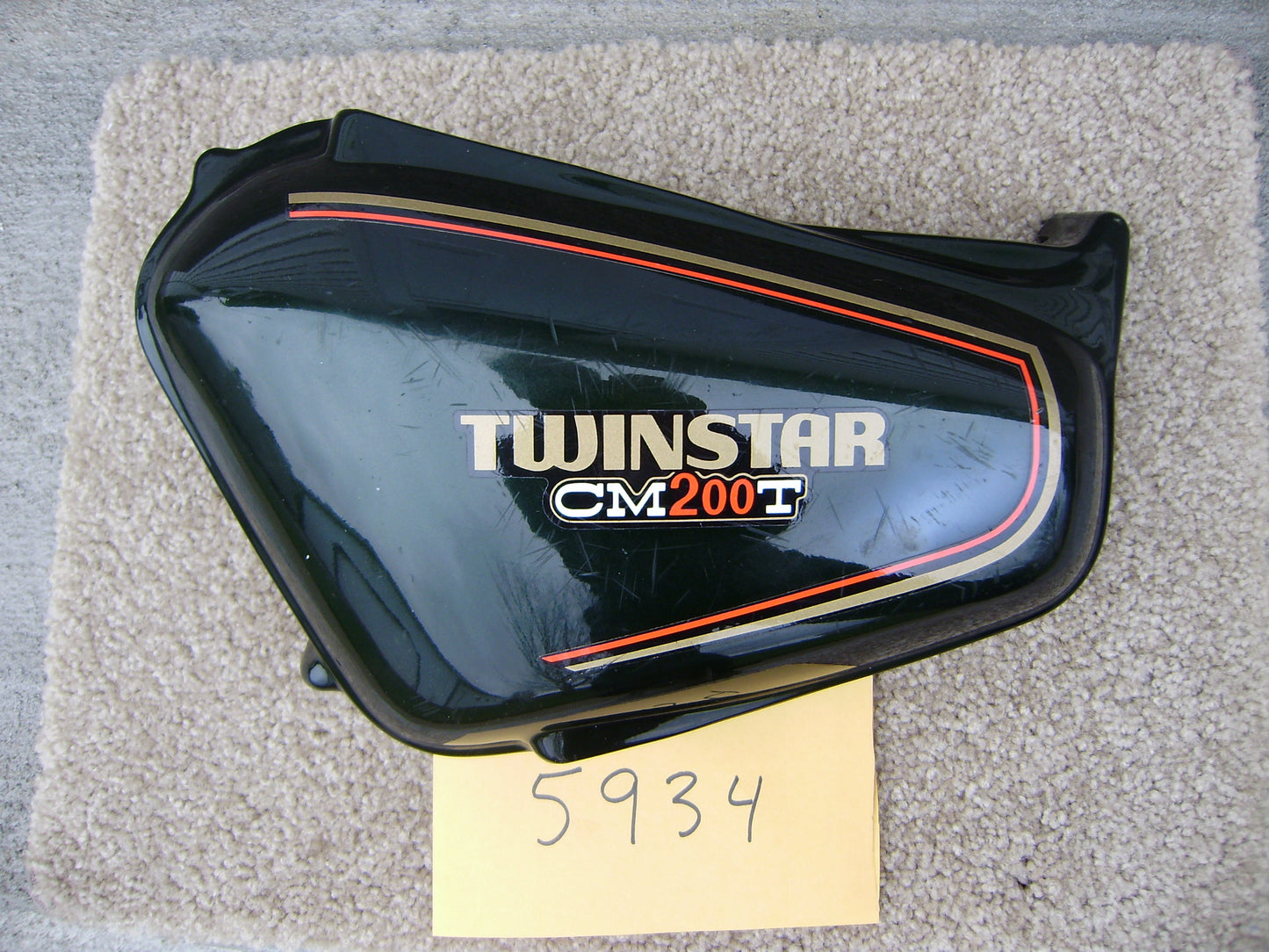 Honda CM200T Candy Holly Green Left Sidecover 83640-419-000 sku 5934