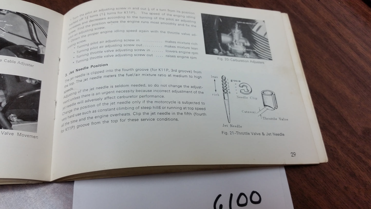 Suzuki K10P K11P Owners Manual  sku 5402