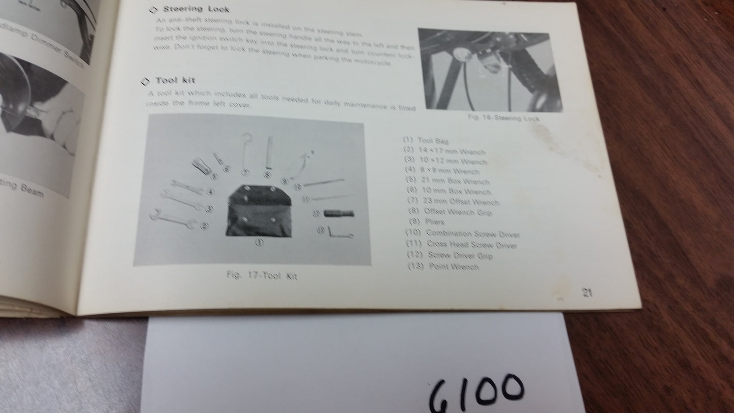 Suzuki K10P K11P Owners Manual  sku 5402
