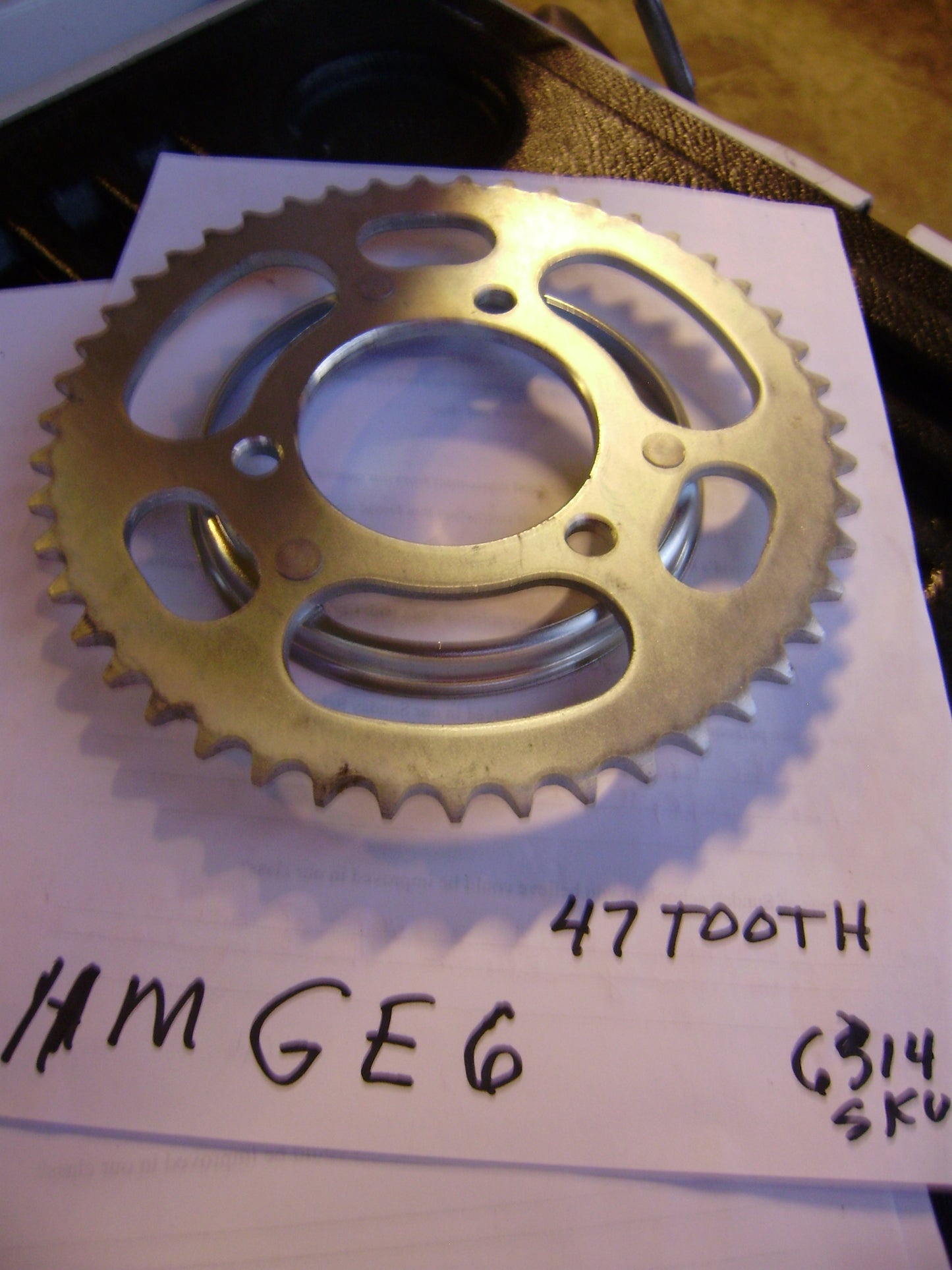 Honda Honda MTX 50cc 47T 420 chain 3 Bolt Enduro marked HMGE6 sku 6314