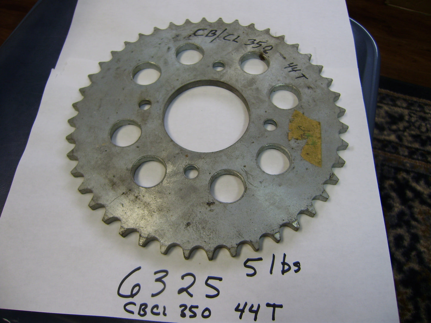 Honda CB350 CL350 NOS 44T 530 chain 4 bolt rear sprocket sku 6325