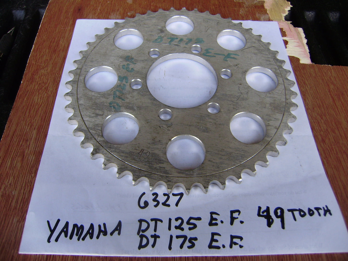 Yamaha DT125E DT125F 49T 428 chain 6 bolt pattern Rear Sprocket sku 6327