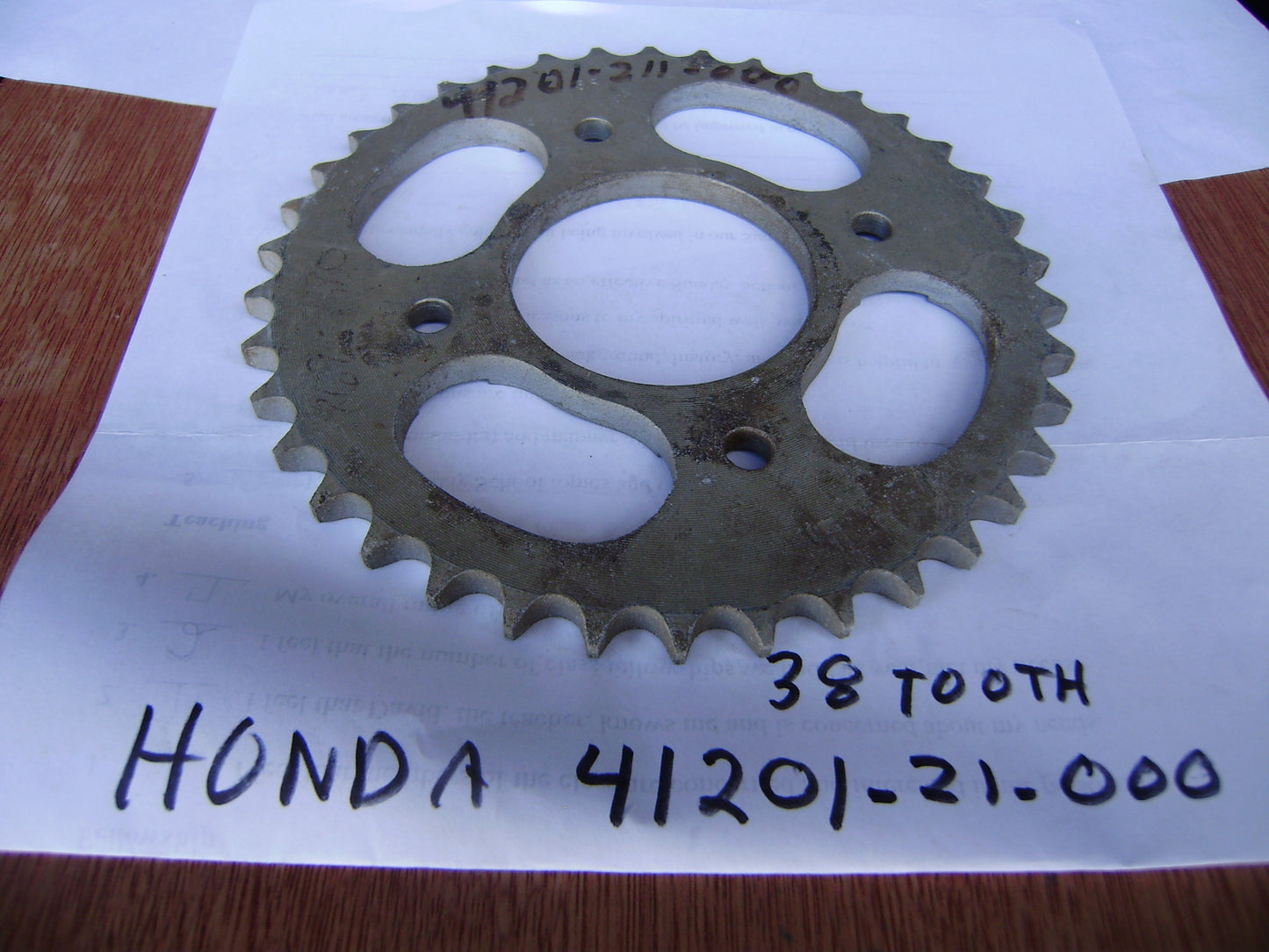 Honda NOS 38T 428 chain 4 bolt rear Sprocket sku 6332