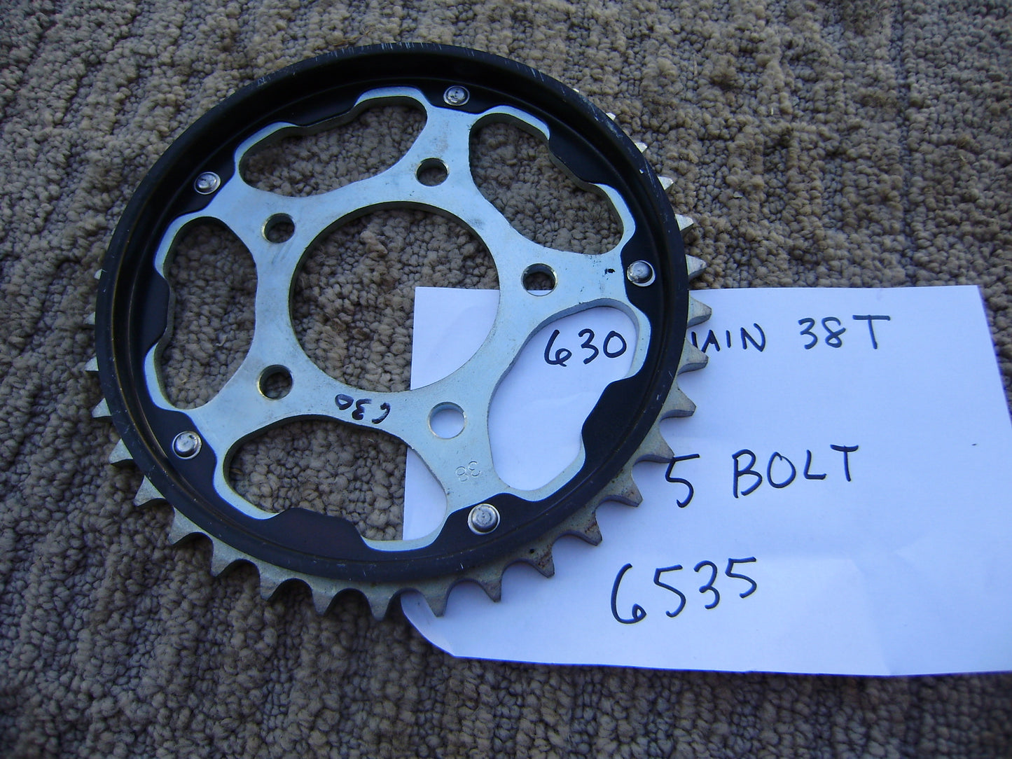 Honda Rear Sprocket 38T 630 chain  5 Bolt Pattern sku 6535