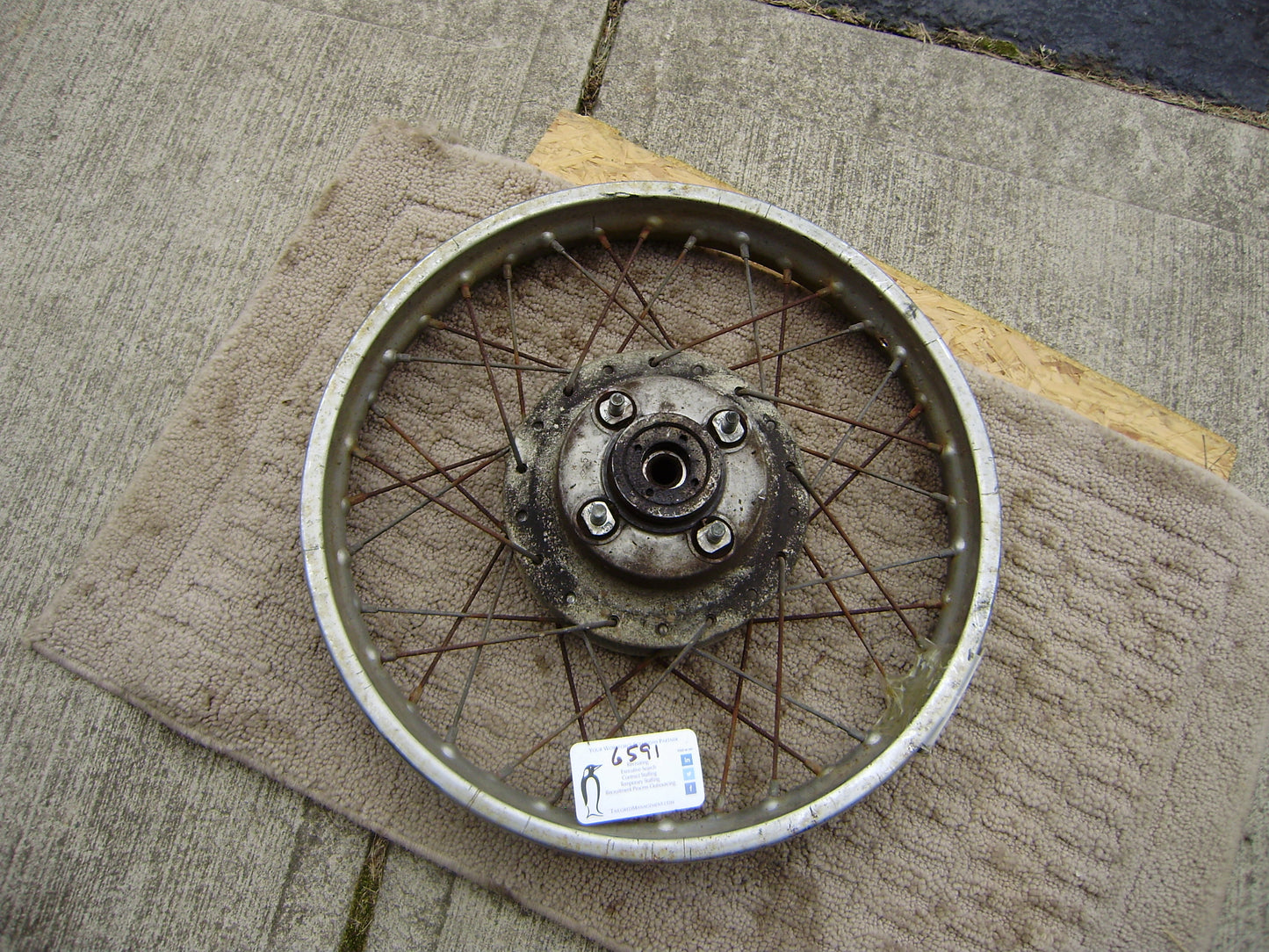 Honda 1976 CB360, CB350 Four, CB400F  Rear Wheel  sku 6591