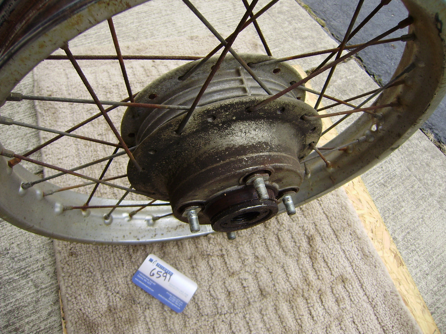 Honda 1976 CB360, CB350 Four, CB400F  Rear Wheel  sku 6591