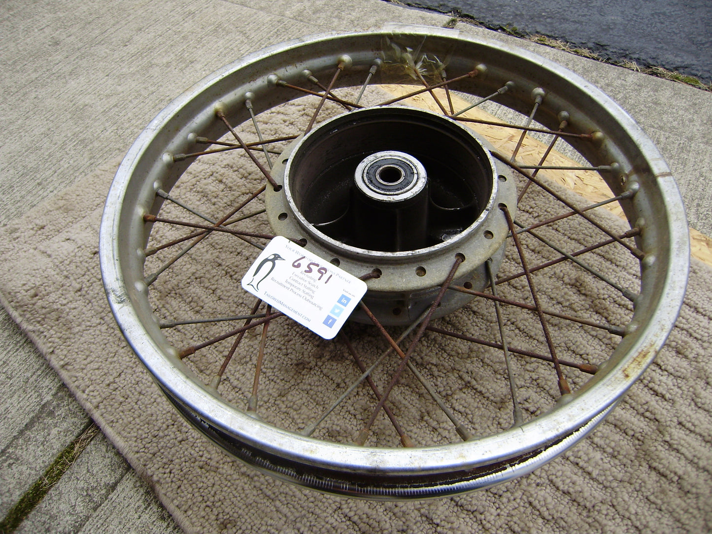 Honda 1976 CB360, CB350 Four, CB400F  Rear Wheel  sku 6591