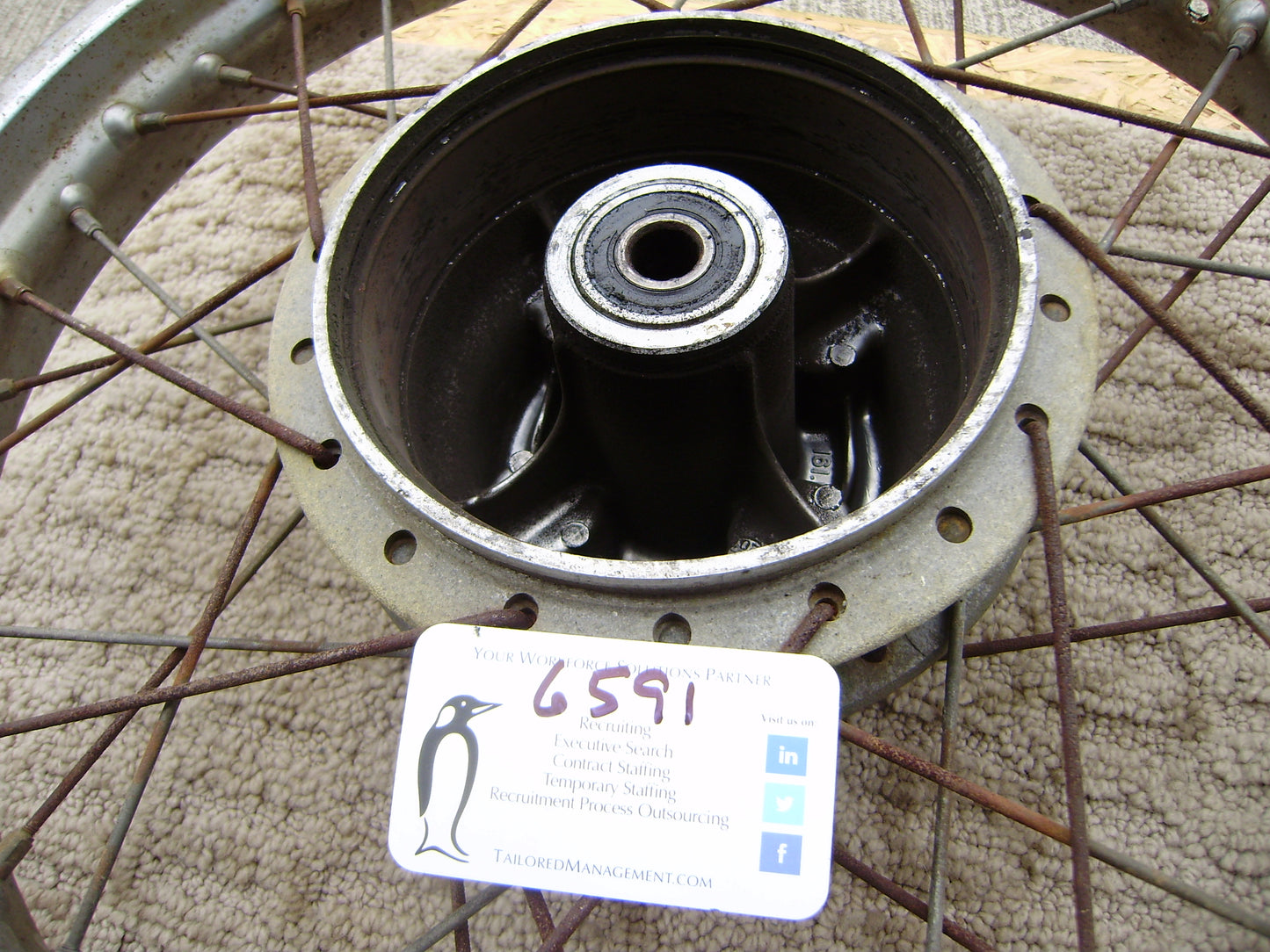 Honda 1976 CB360, CB350 Four, CB400F  Rear Wheel  sku 6591