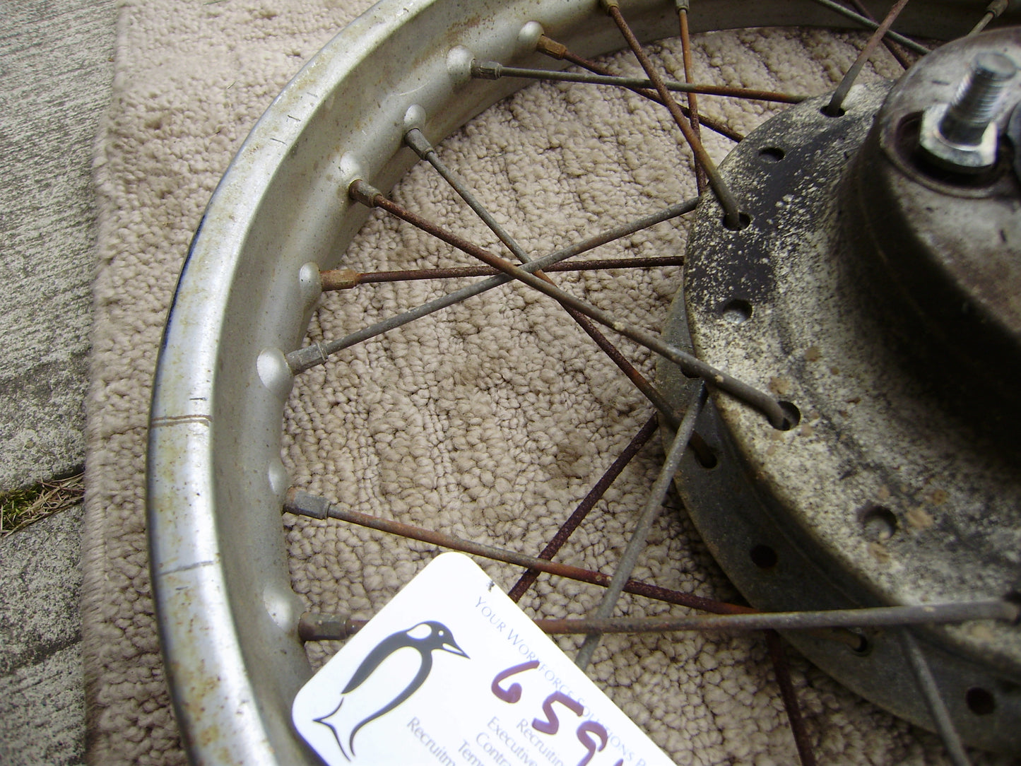 Honda 1976 CB360, CB350 Four, CB400F  Rear Wheel  sku 6591