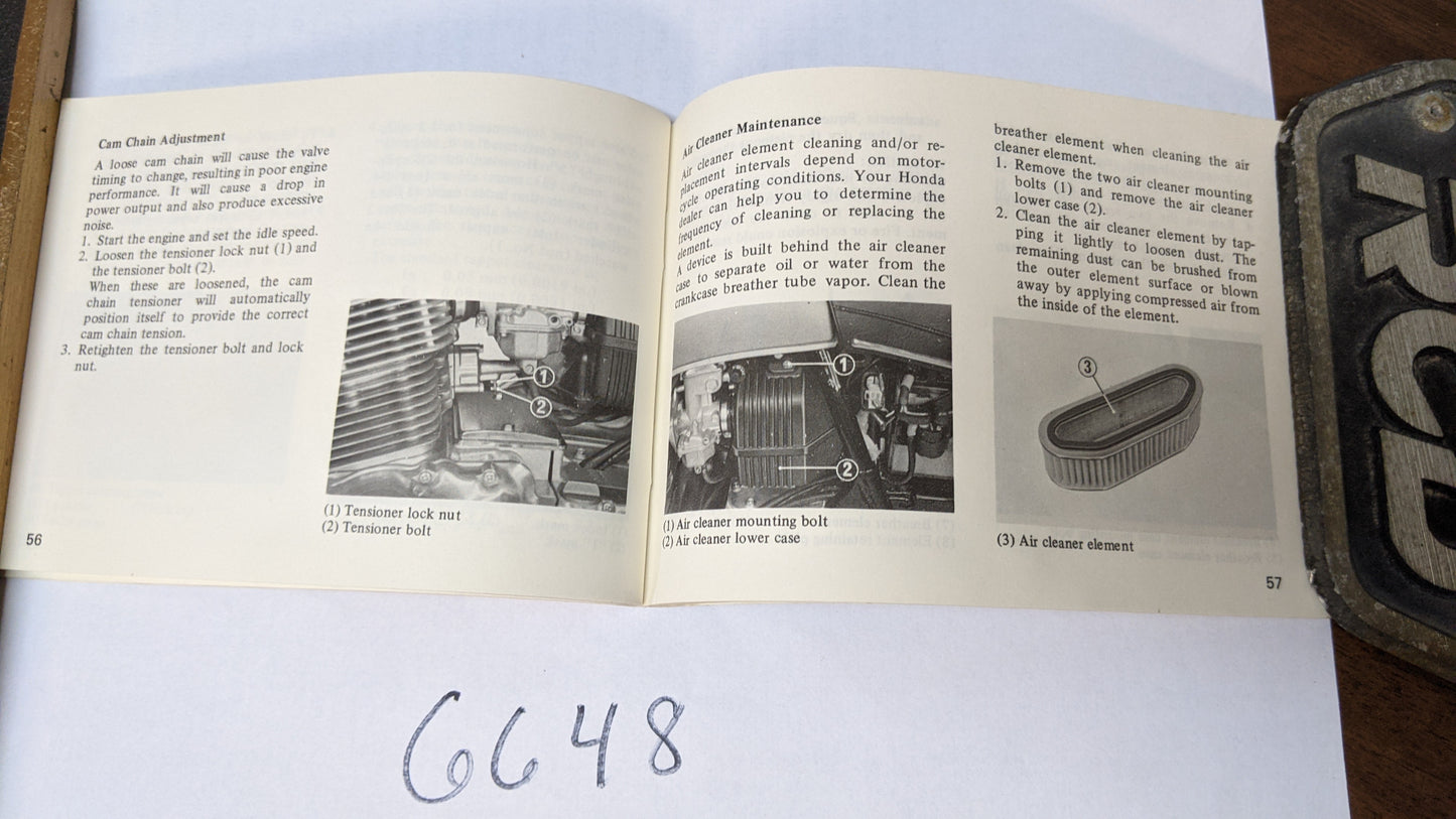 Honda CB750A Owners Manual sku 6648