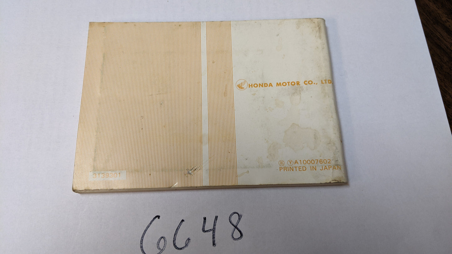 Honda CB750A Owners Manual sku 6648
