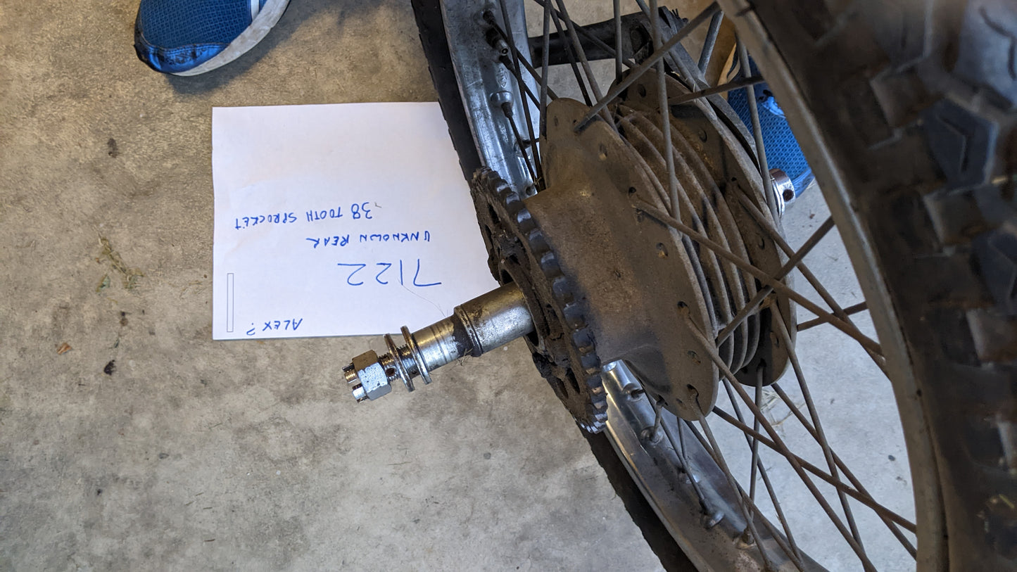 Honda CB175 Rear Rim/sprocket/axle DID 1.60A X18W   my sku 7122