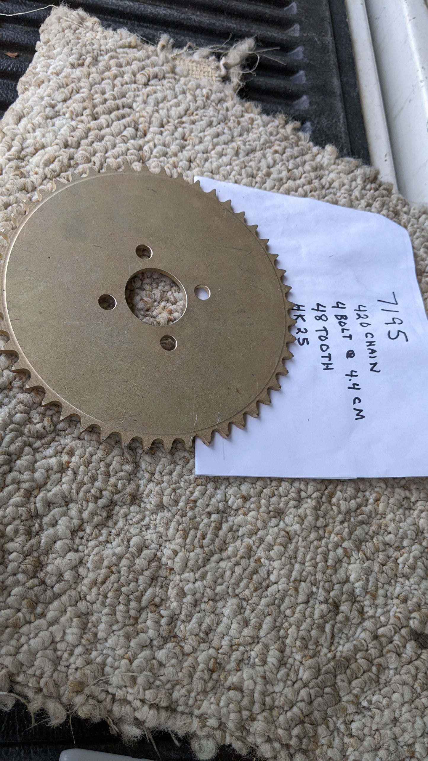 Motorcycle rear sprocket 48T 420 4 bolt pattern chain sku 7195