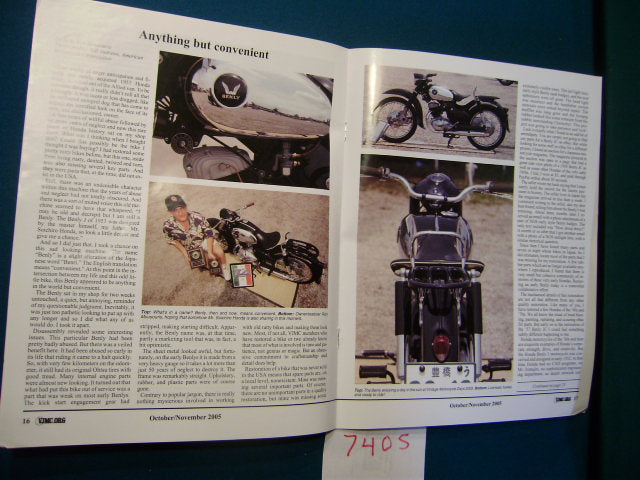 VJMC Magazine 1957 Honda Benly on the cover October 2005 my sku 7405 Free Shipping to lower 48 states