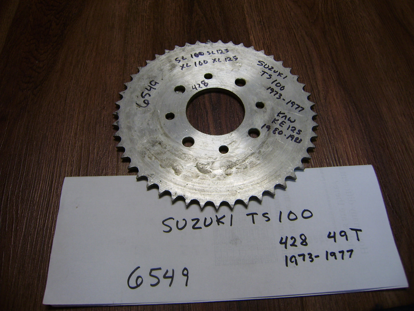 Honda Yamaha Suzuki Rear Sprocket DT100 DT125 DT175 MX175 XL SL100 TS100 49T 428 chain 4 bolt my sku 6549sku 6549