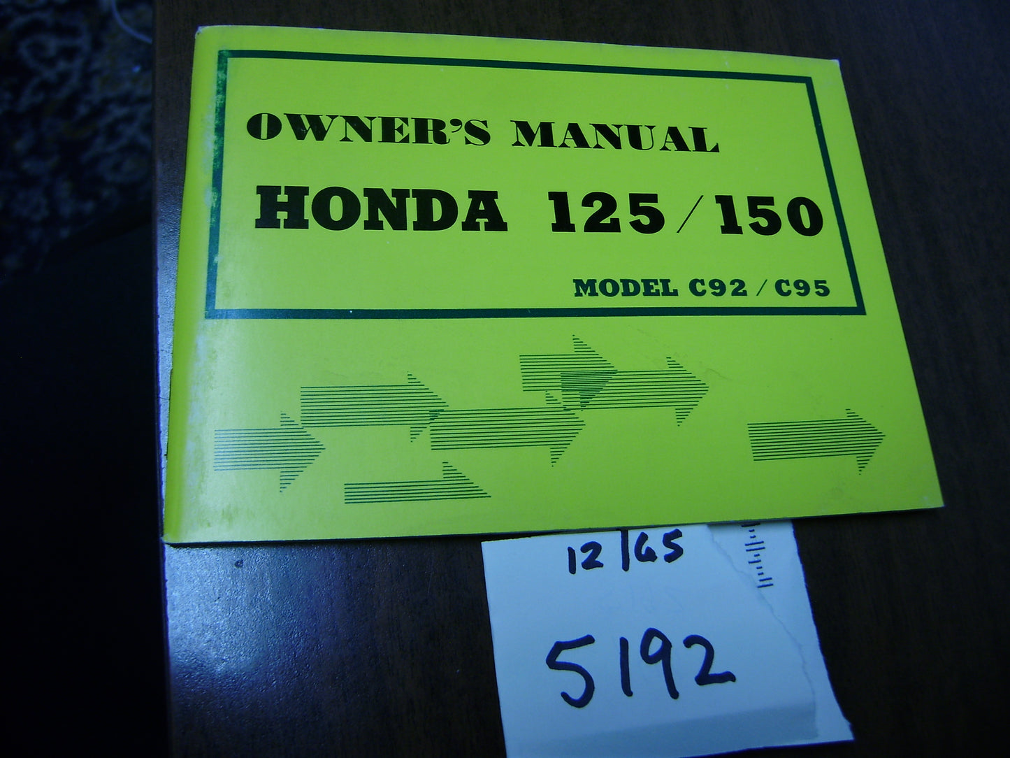 Honda  C92 C95 125/150 Benly Owners Manual Museum  Condition sku 5192