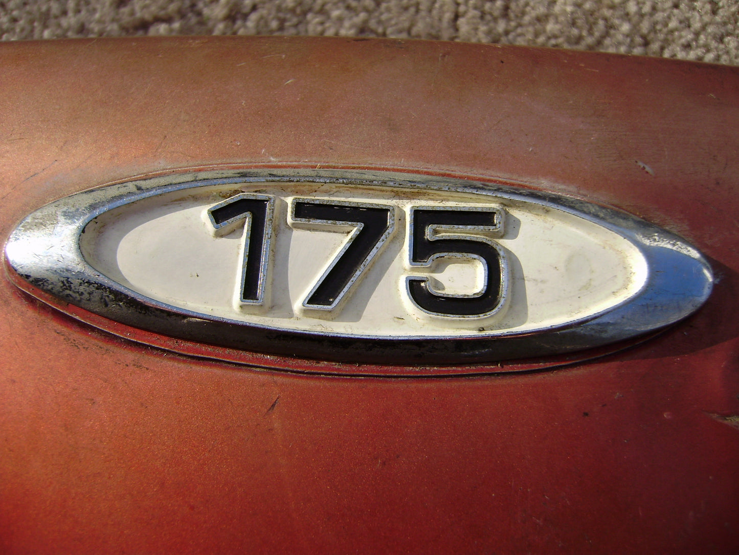 Honda  CB175 K4 K5 Honda CL175 K4  Candy Ruby Red Right Sidecover  sku 6584