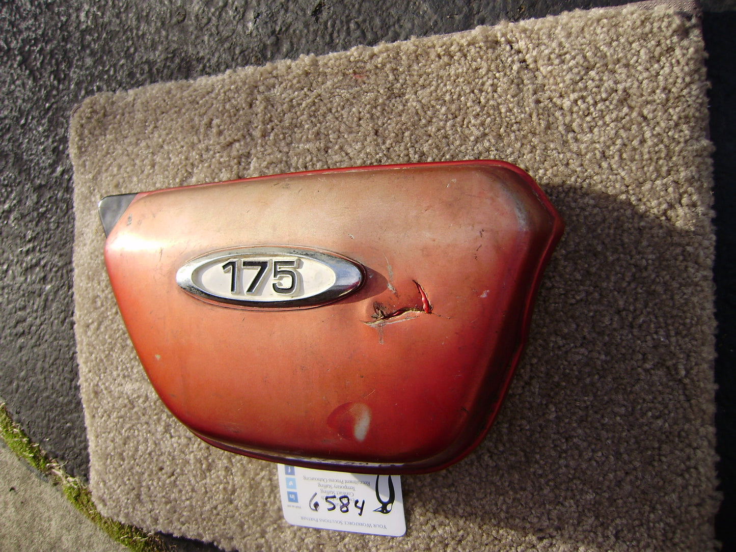 Honda  CB175 K4 K5 Honda CL175 K4  Candy Ruby Red Right Sidecover  sku 6584