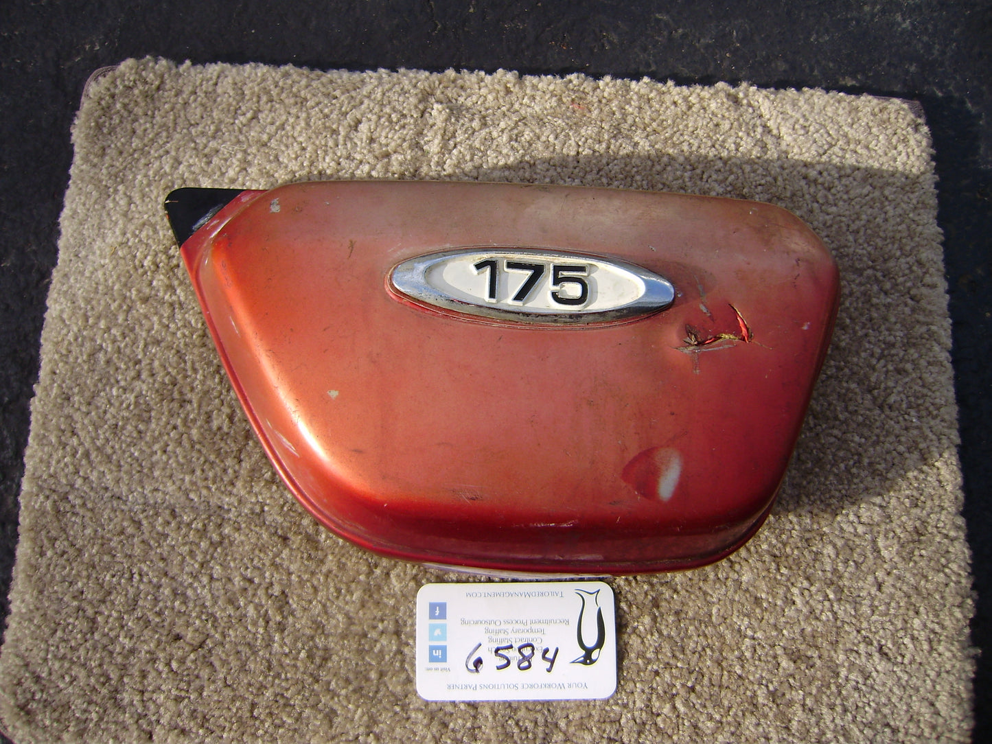Honda  CB175 K4 K5 Honda CL175 K4  Candy Ruby Red Right Sidecover  sku 6584