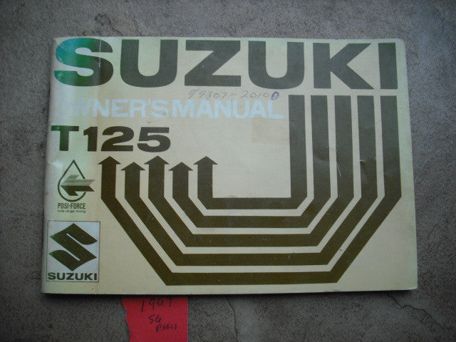 Sold by Invoice 8/7/15 $55.00 Suzuki T125 Stinger 1969 Owners Manual